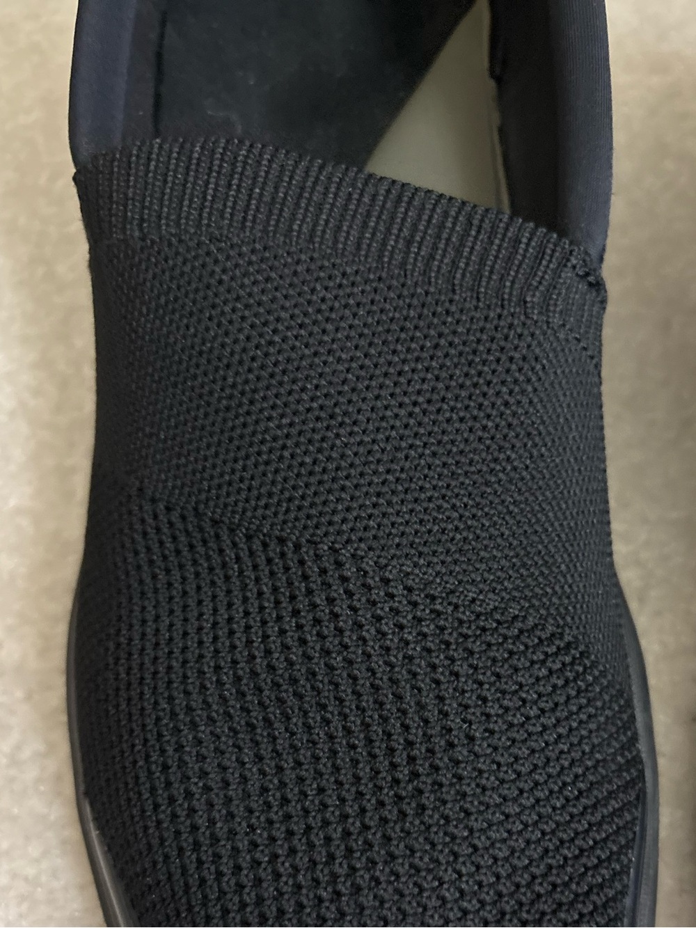 Women’s Slip-On Knit Sneakers in Black - Comfortable Everyday Shoes - Picture 9 of 13